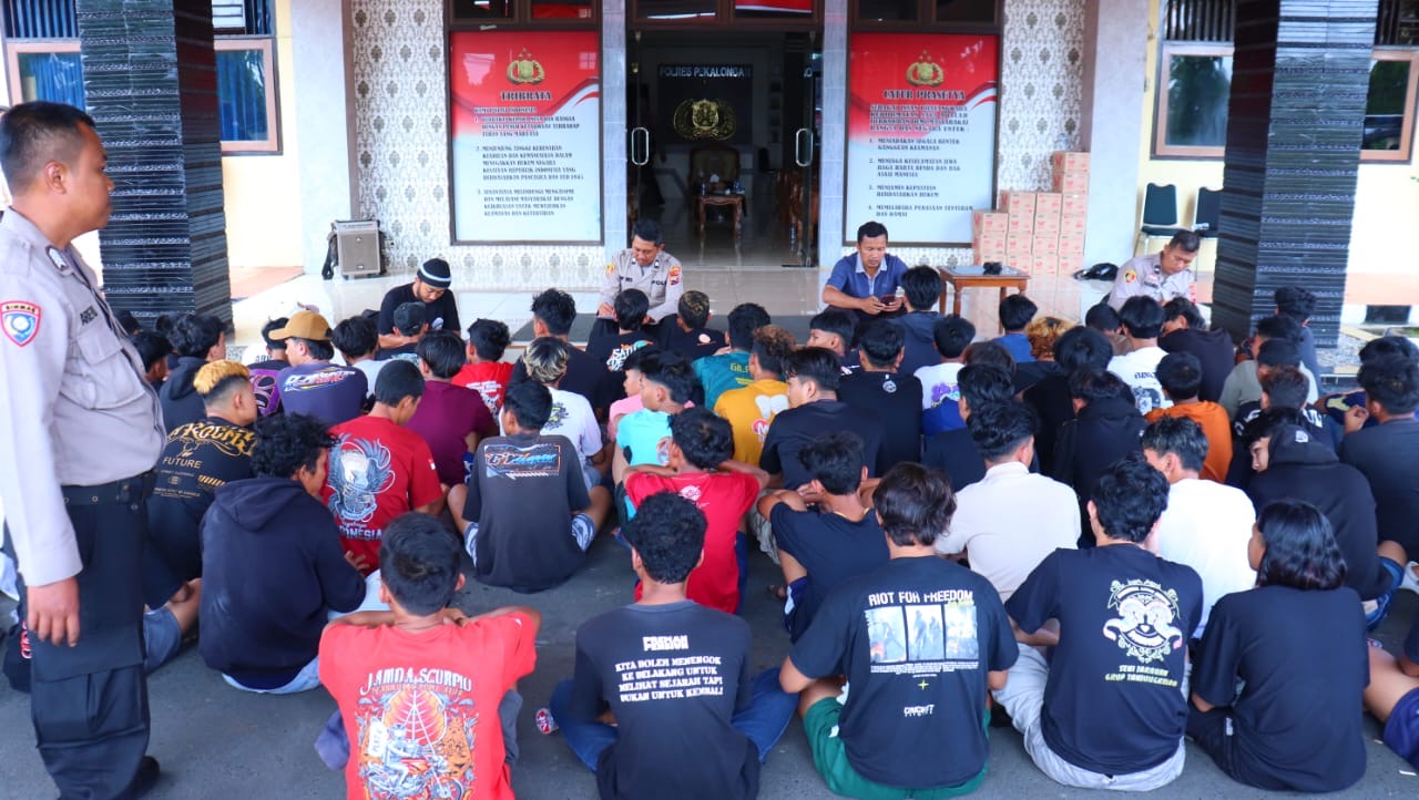 Polres Pekalongan Amankan 65 Remaja Terpengaruh Ajakan Aksi di Medsos