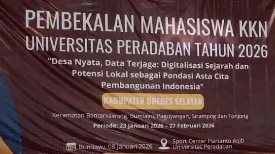 BEM Universitas Peradaban Persoalkan Tulisan “Kabupaten Brebes Selatan” di Banner KKN