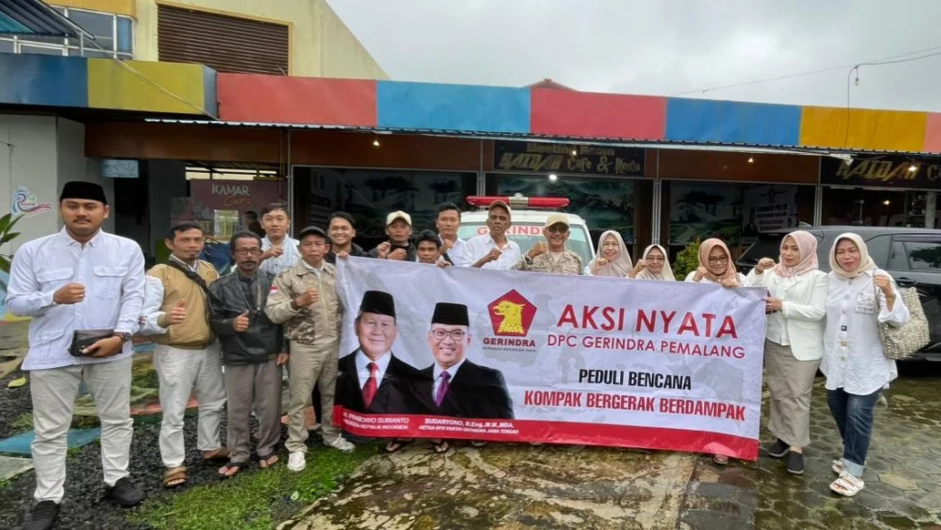 DPC Gerindra Pemalang Berikan Bantuan pada Korban Banjir Bandang di Pulosari