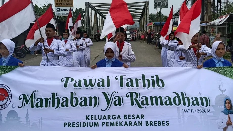 Marhaban Ya Ramadan Menggema di Bumiayu, Pawai Tarhib Sambut Ramadan 1447 H