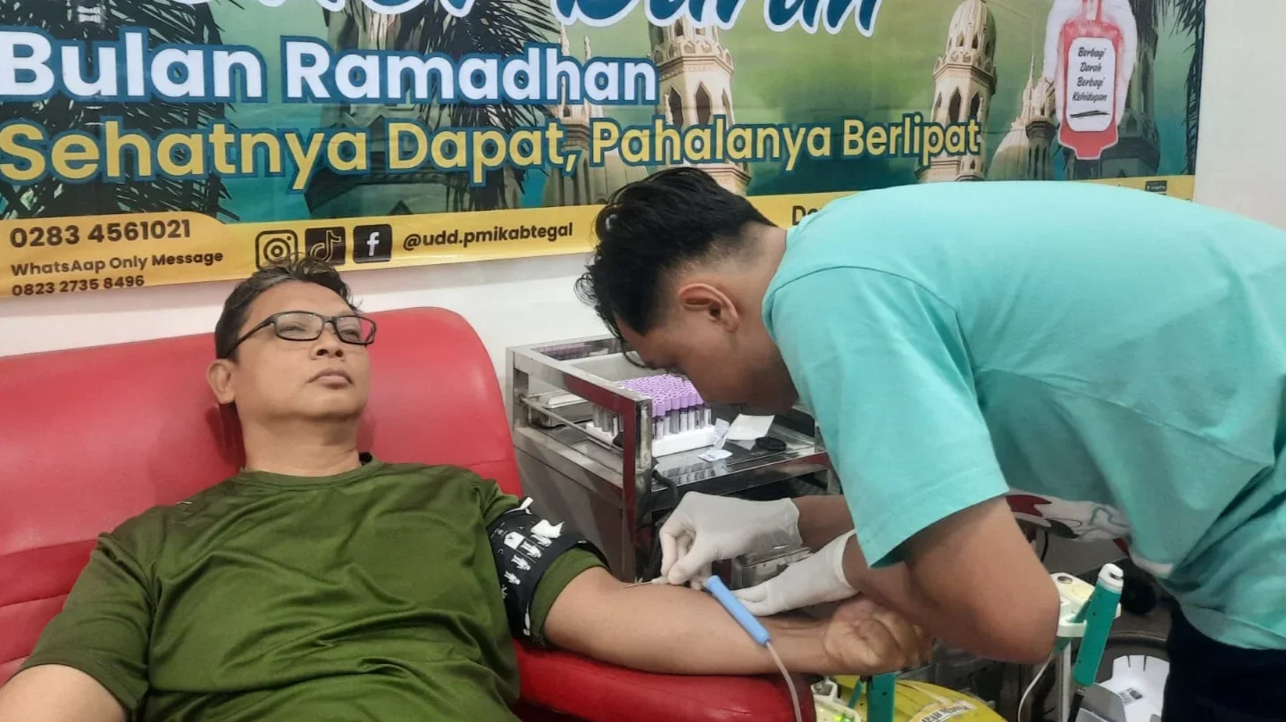 Stok Darah PMI Kabupaten Tegal 24 Februari 2026, Stok Menipis, Galakkan Donor Darah Malam Hari