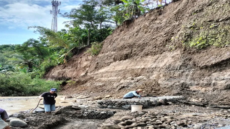 Banjir Sungai Pedes Terus Menggerus Tebing Permukiman, Warga Karangjati Brebes Iuran Demi Selamatkan Rumah