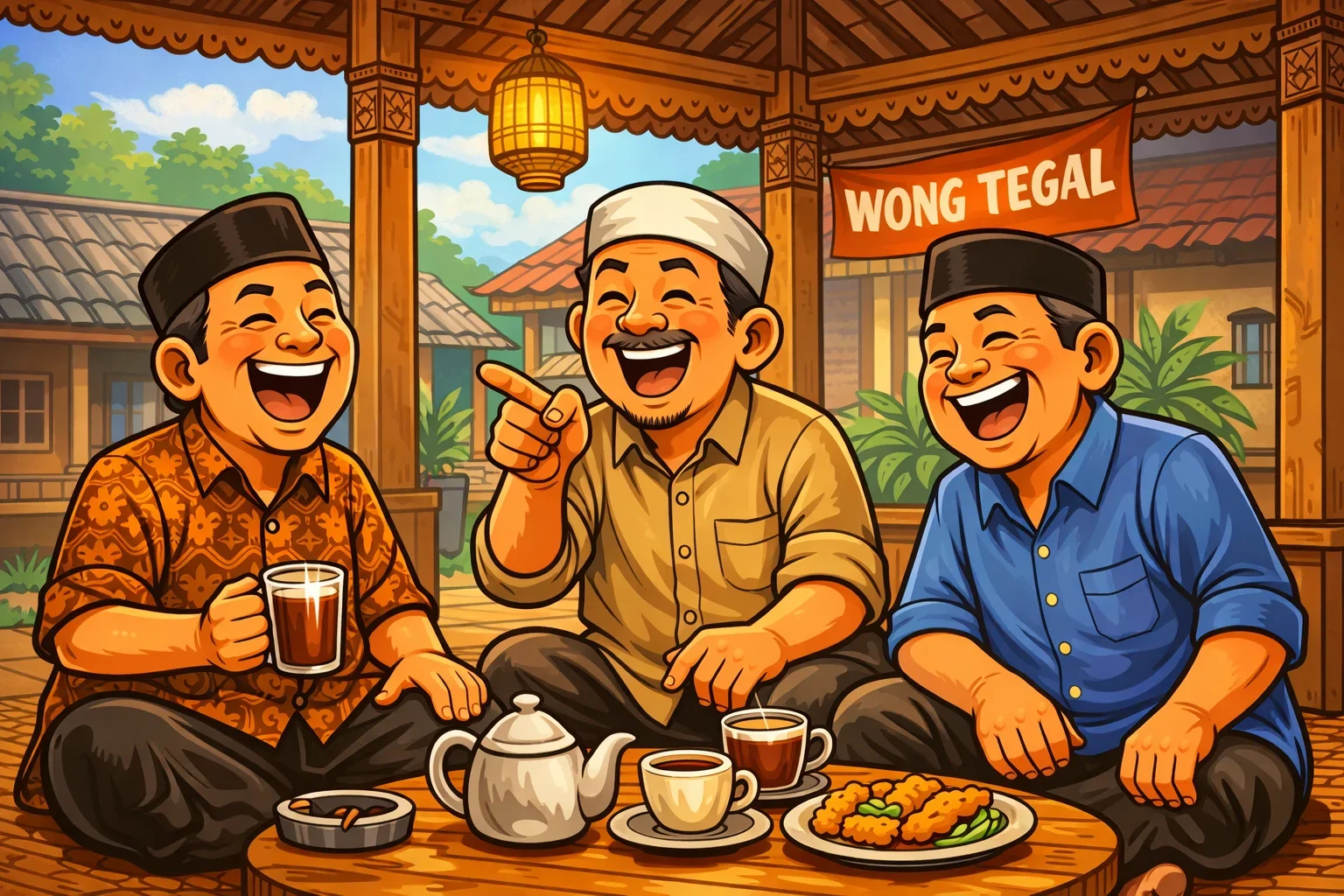 Ilustrasi Guyon santai khas wong Tegal