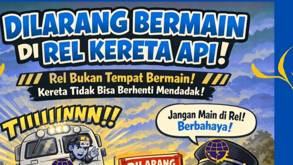Awas! Nekat Nongkrong dan Bikin Konten di Rel Kereta Api Tegal Bisa Dipenjara atau Denda Rp15 Juta