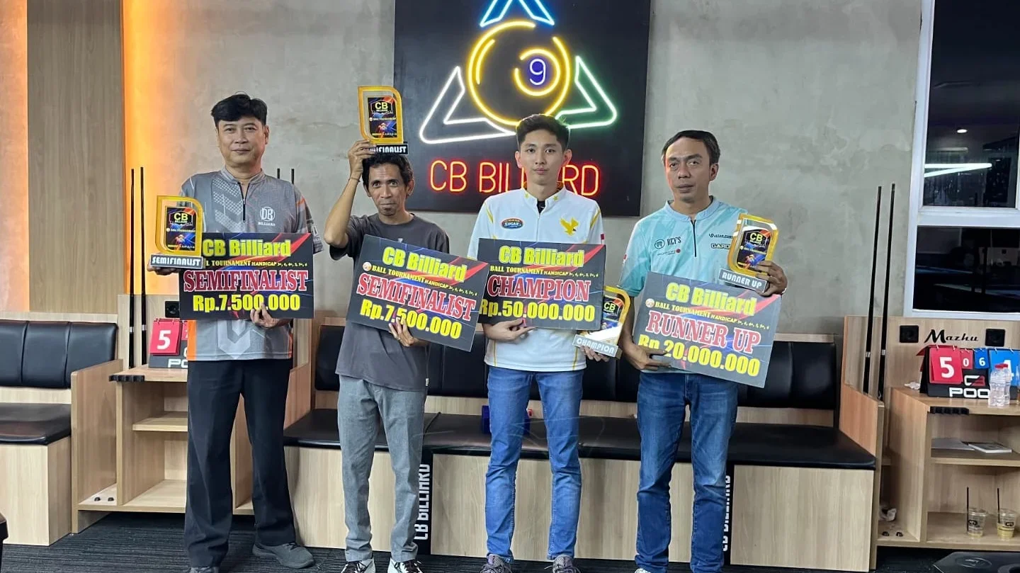 Slawi Jadi Tuan Rumah CB Billiard Open Turnamen Nasional, Hadiah Rp121 Juta