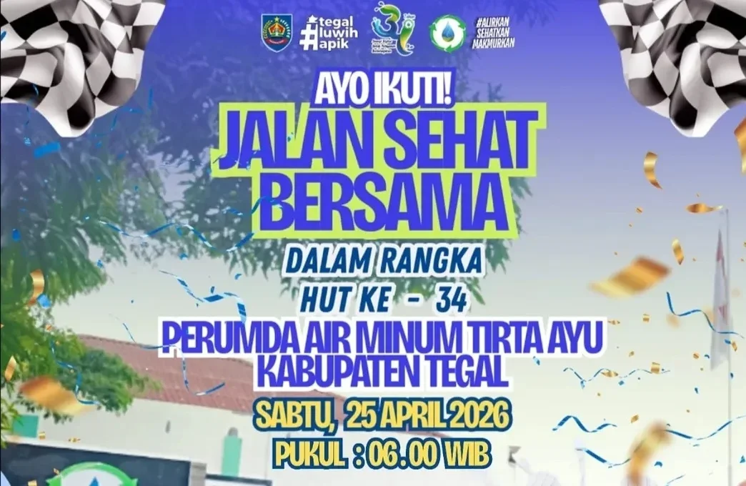 Yuk, Ikuti Jalan Sehat Perumda Tirta Ayu Slawi, Ada Ratusan Doorprize Siap Dibagikan