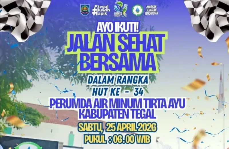 Yuk, Ikuti Jalan Sehat Perumda Tirta Ayu Slawi, Ada Ratusan Doorprize Siap Dibagikan