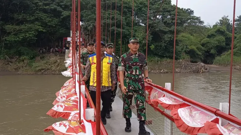 Diresmikan Pangdam IV/Diponegoro, Jembatan Gantung Bantaragung di Pemalang Program Strategis Nasional