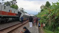 KA Bangunkarta Anjlok di Bumiayu Brebes, Tiga Gerbong Keluar Rel di Area Stasiun