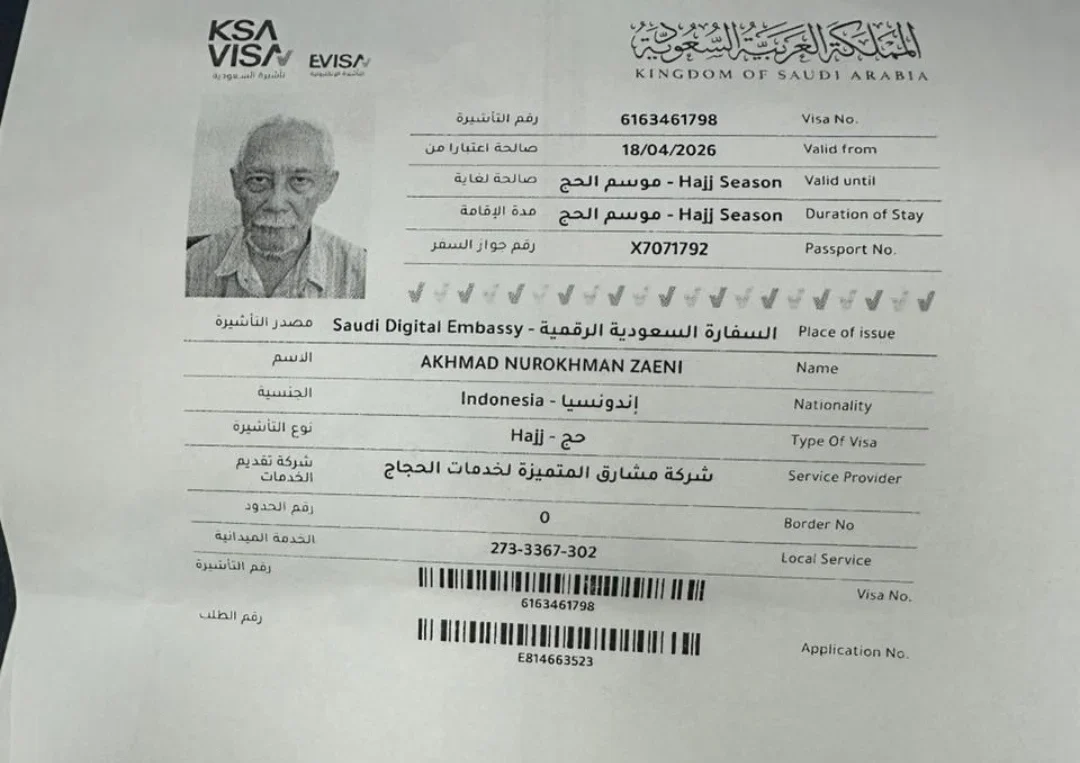 Surat visa jemaah yang meninggal dunia.
