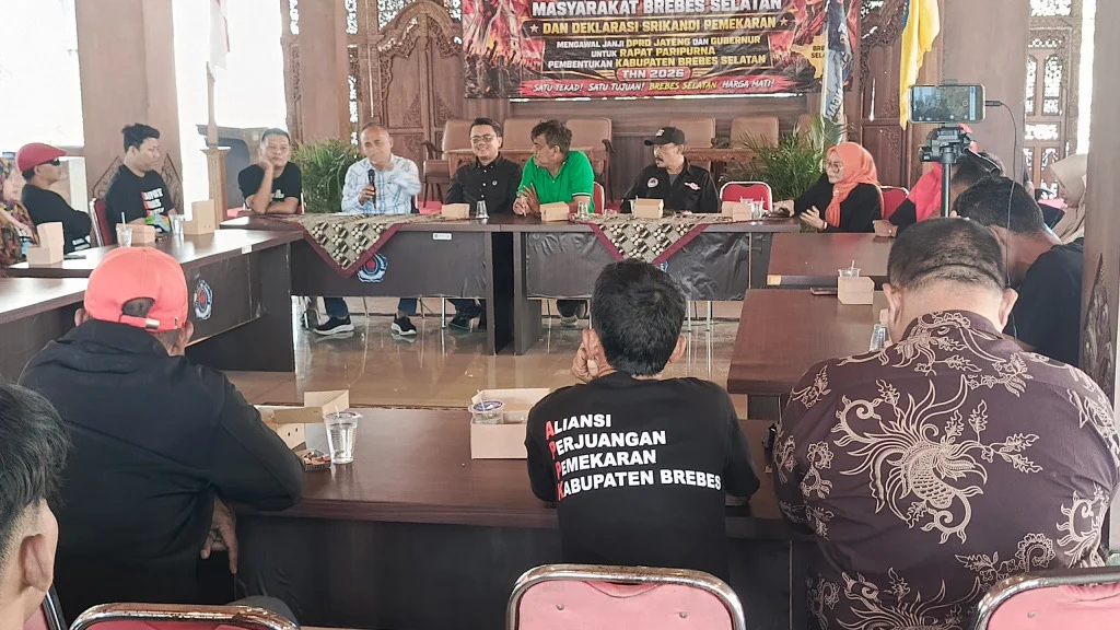 Rakor akbar pemekaran Brebes selatan di Pendapa ek Kawedanan Bumiayu, Kabupaten Brebes.