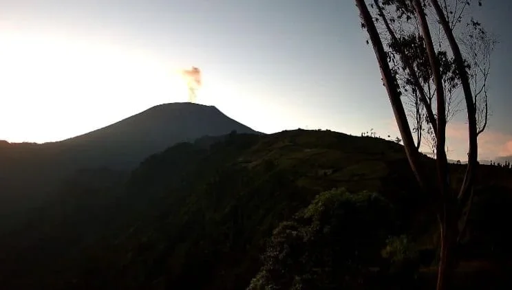Gunung Slamet Keluarkan Asap Tebal Setinggi 200 M, Terjadi Gempa Low Frequency dan Tremor Menerus