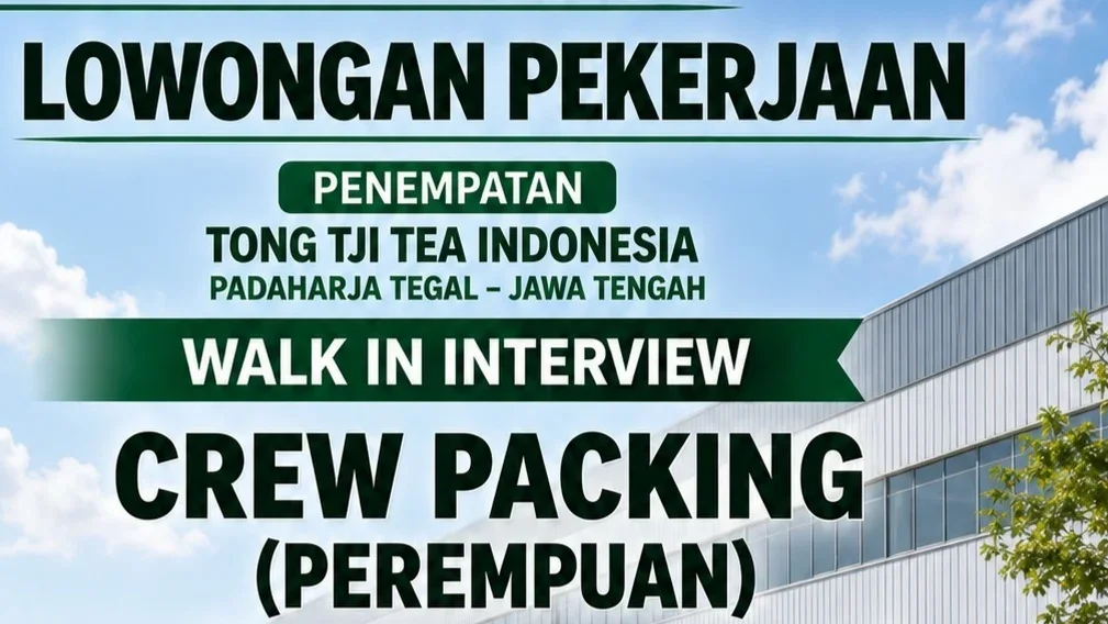 PT Bintang Citra Pratama Buka Lowongan Crew Packing Penempatan Tong Tji Tea Indonesia Tegal