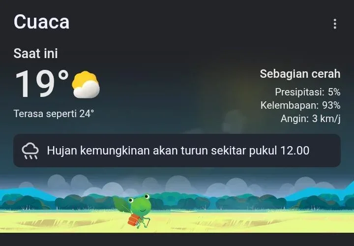 Prakiraan Cuaca Guci Hari Ini Pagi Cerah, Siang Berpotensi Hujan Petir