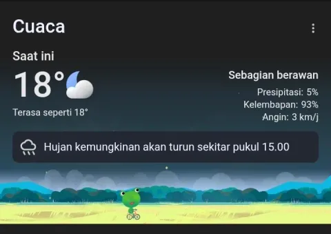 Prakiraan Cuaca Guci Tegal 3 Juni 2026 Sejuk Sepanjang Hari, Waspadai Kabut