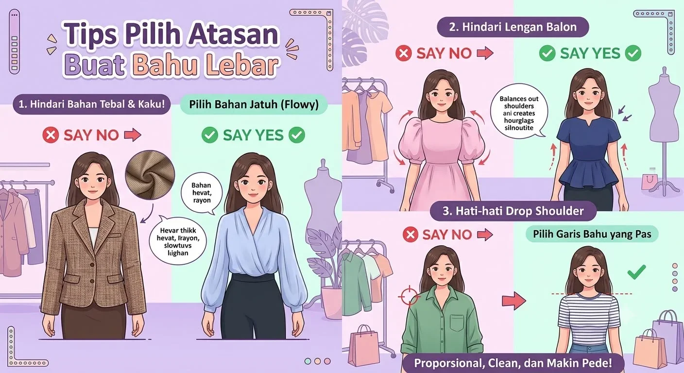 Pemilik Bahu Lebar Merapat! Ini 3 Tips Pilih Atasan Biar Gak Kelihatan "Gagah"
