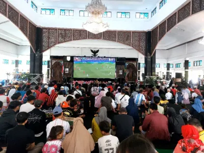 Begini Keseruan Nobar Piala Dunia Argentina vs Swiss di Pendopo Pemalang