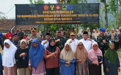 TMMD Sengkuyung Tahap III 2026 Resmi Dimulai di Bantarkawung Brebes, Sekda Ajak Warga Bersatu Bangun Desa