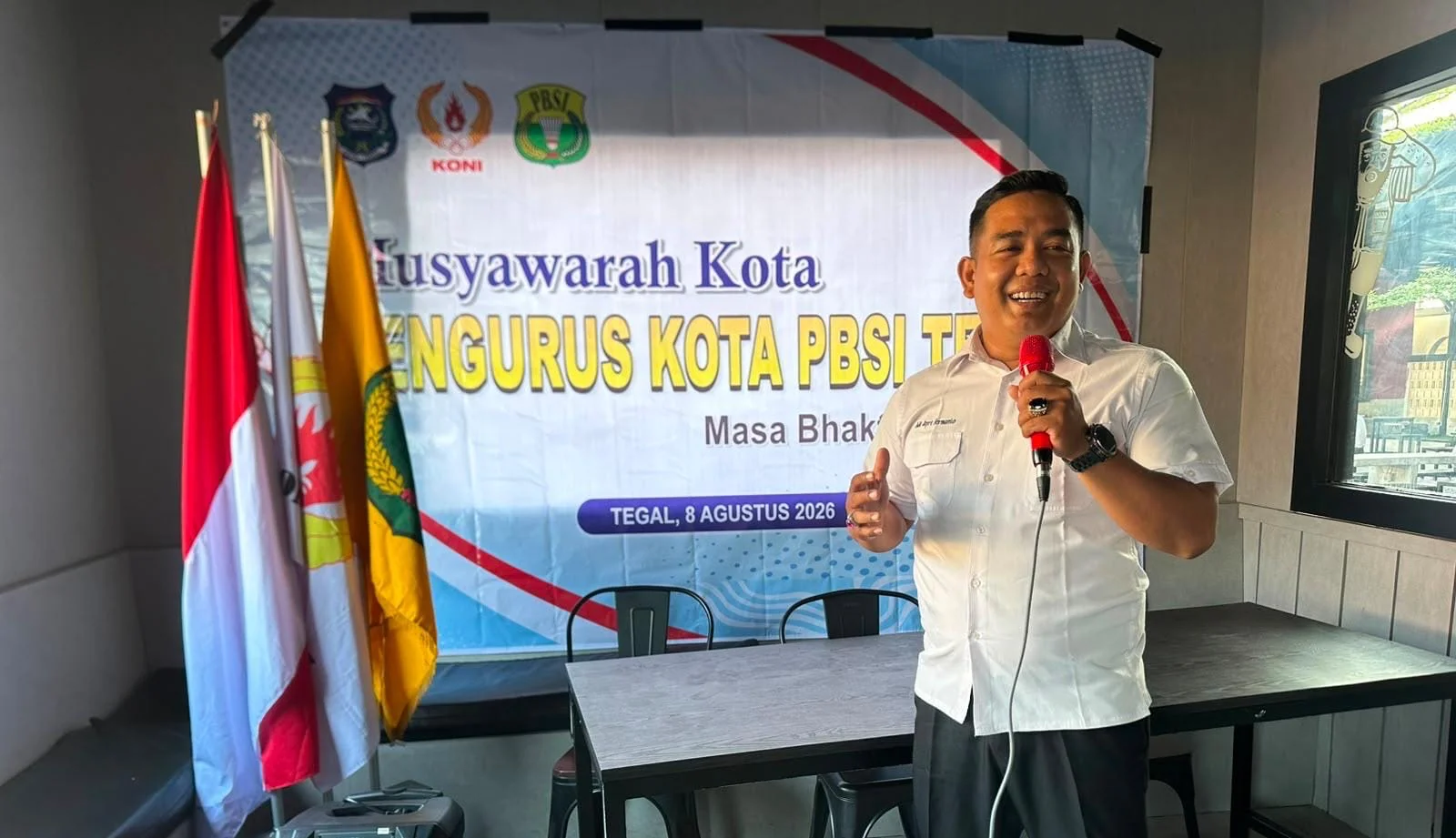 Adi Jefri Hermanto, terpilih secara aklamasi sebagai Ketua PBSI Kota Tegal, masa bakti 2026-2030. Foto : istimewa
