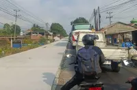 Jalan Tegal-Purwokerto di Pagojengan Brebes Dibeton, Lalu Lintas Bergantian