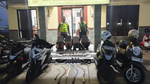 Belum Beraksi, 4 Remaja Diduga Gangster Keburu Diciduk Warga Bojong Pekalongan, 6 Celurit Disita