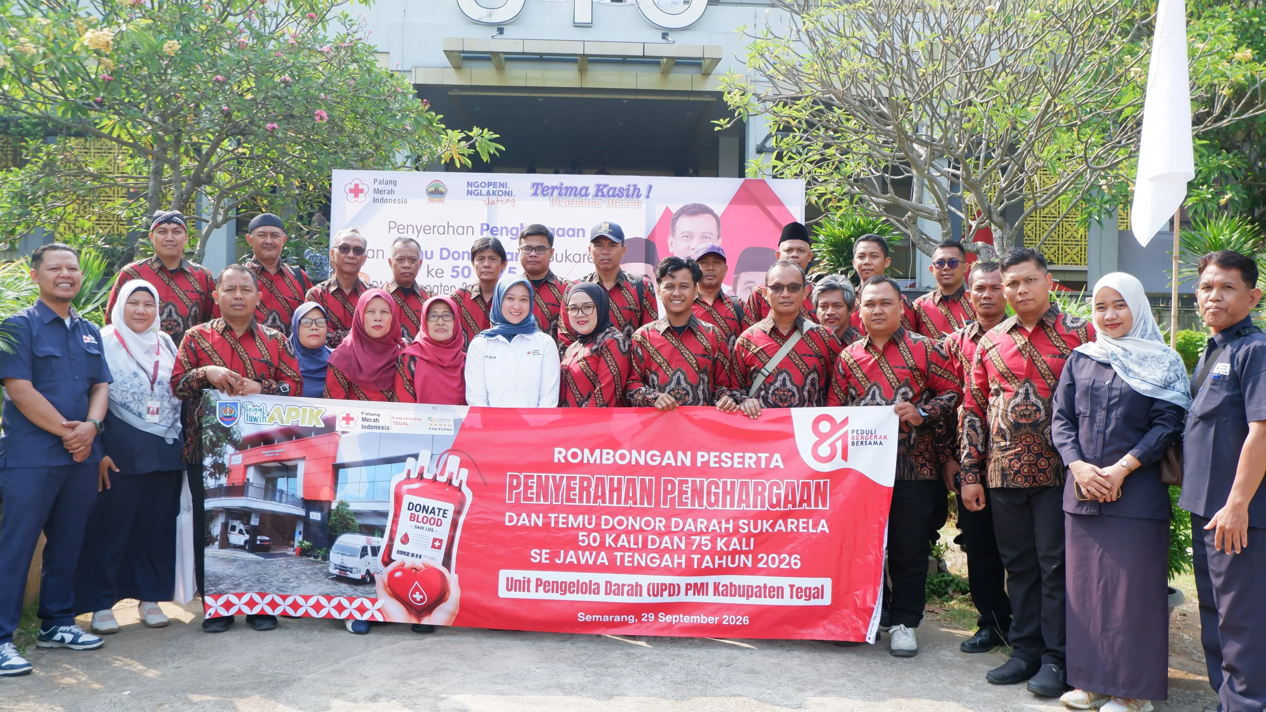 Rutin Sumbangkan Darah, 29 Warga Kabupaten Tegal Terima Penghargaan dari Penjabat Gubernur Jateng