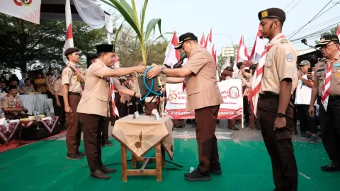 Kedatangan Estafet Tunas Kelapa di Pemalang Disambut Meriah Warga Pramuka