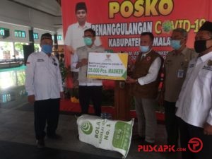 Baznas Pemalang Serahkan 25 Ribu Masker ke Posko Covid-19