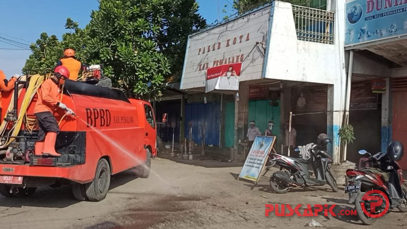 6 Positif Corona, Pagi Ini Pasar Induk Pemalang Disterilisasi