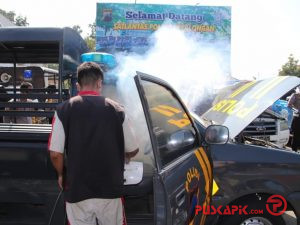 Cegah Covid-19, Mobil Dinas Operasional Polres Pekalongan Di-fogging dan Disemprot Disinfektan