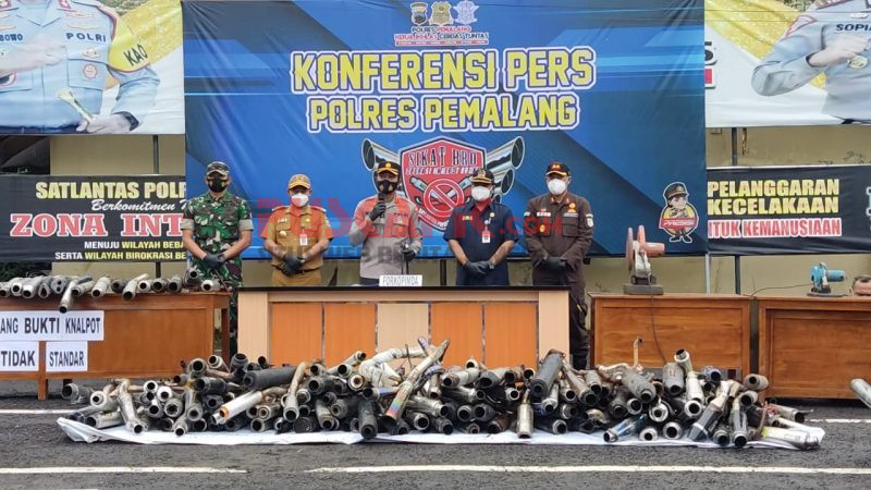 Bising! Ratusan Knalpot Brong di Pemalang Dimusnahkan