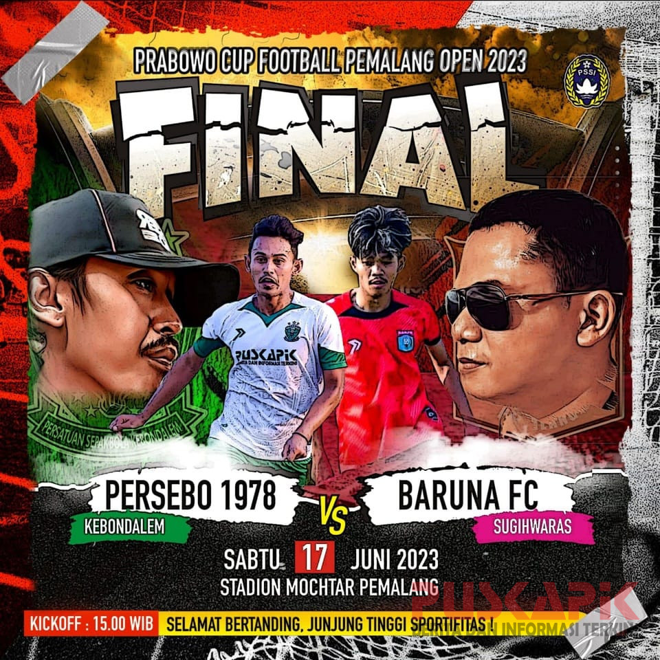 Besok Final Prabowo Cup Pemalang 2023 Pertemukan Persebo 1978 vs Baruna FC