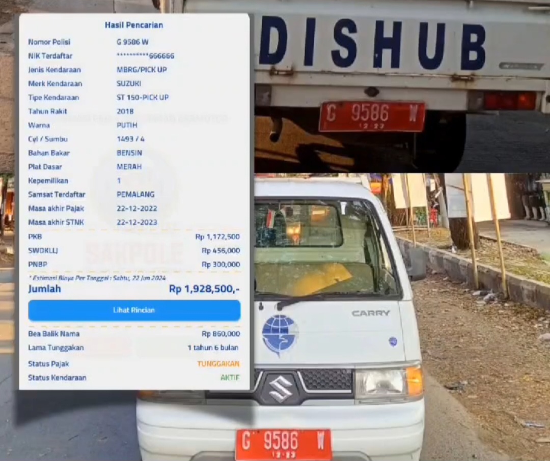 Duh! Masih Ada Saja Kendaraan Dinas Pemkab Pemalang Nunggak Pajak
