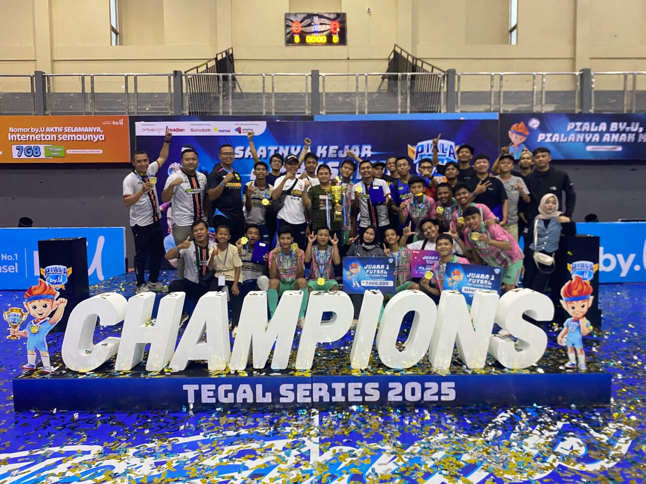 Tim Futsal SMK Islam Nusantara Comal Juara Piala BY.U