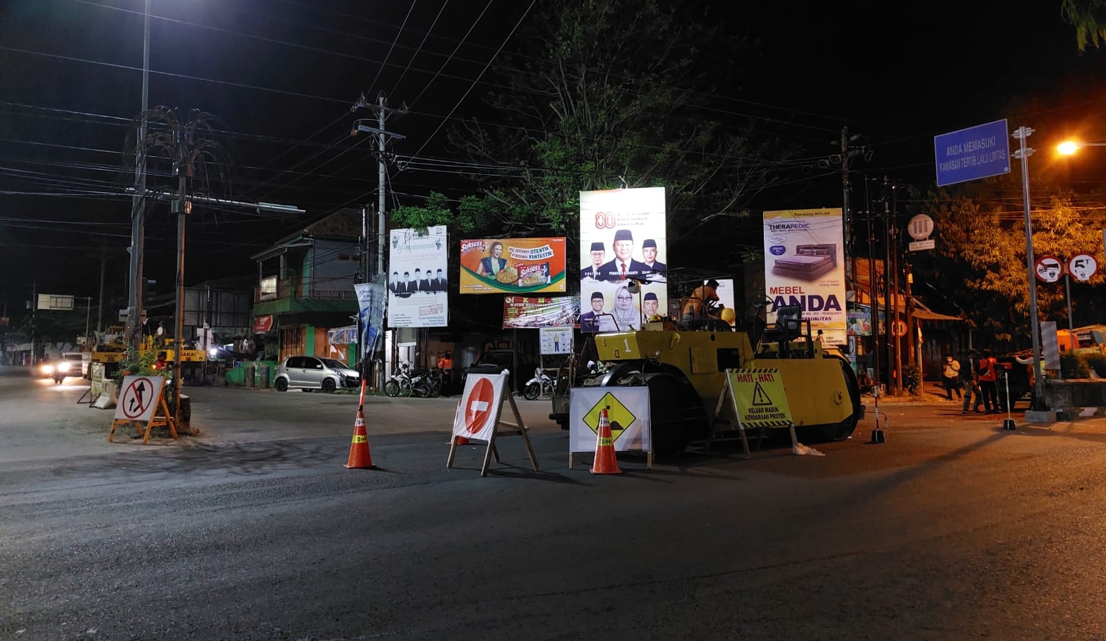 Ruas Jalan Jenderal Sudirman Pemalang Mulai Diaspal