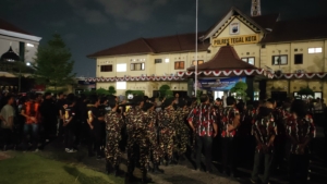 BREAKING NEWS, Ratusan Anggota Ormas di Kota Tegal Turun Patroli, Bantu Polisi Jaga Keamanan Pasca Kerusuhan