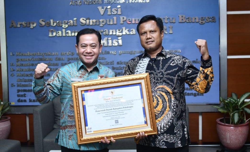 Pemkab Pekalongan Raih Penghargaan dari ANRI dengan Predikat Sangat Memuaskan