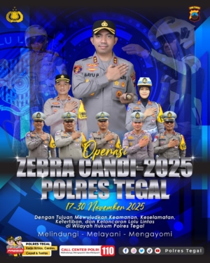 Operasi Zebra Candi 2025 Polres Tegal Mulai 17-30 November 2025, Jangan Lupa Cek Kelengkapan Kendaraan 