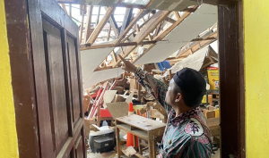 Hujan Lebat Robohkan Gudang SDN Proyonanggan 3, BPBD Gerak Cepat Lakukan Penanganan