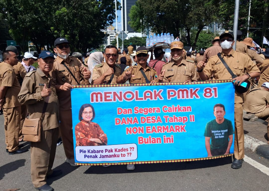 Puluhan Kades Brebes Ikut Demo di Jakarta, Tolak Peraturan Menkeu No 81